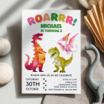 Watercolor Dinosaur Dig Fossil Dino Kids Birthday  Invitation<br><div class="desc">Bring prehistoric fun to life with this Watercolor Dinosaur Dig Fossil Birthday Invitation! Featuring hand-painted dinos, fossils, and charming watercolor details, this invite is perfect for little explorers who love dinosaurs. A whimsical way to set the scene for a dino dig–themed party, it’s ideal for kids’ birthdays full of adventure,...</div>