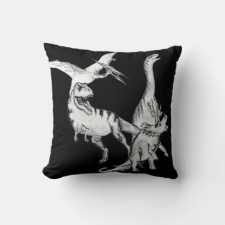 Watercolor Dinosaur Kids Throw Pillow