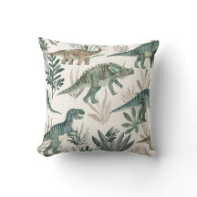 Watercolor Dinosaur Nursery | Kids Accent Pillow