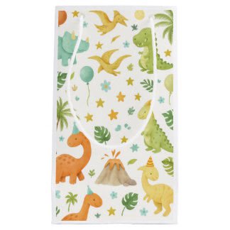 Watercolor Dinosaur Pattern Favour Party Bag
