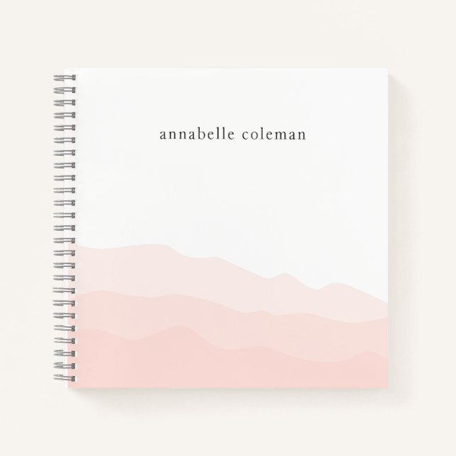 Watercolor Dip Dye Blush Pink Feminine Ombre Notebook (Front)