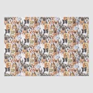 Watercolor Dog Breeds Pattern  Tissue Paper