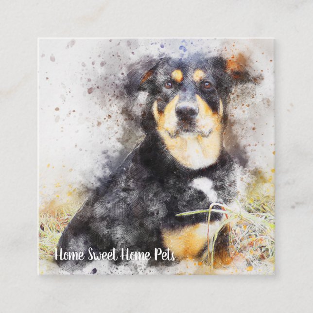 Watercolor Dog Business Card (Front)