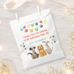 Watercolor Dog First Birthday Party THANK YOU Favour Bag