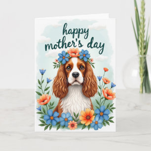 Watercolor Dog Floral Card
