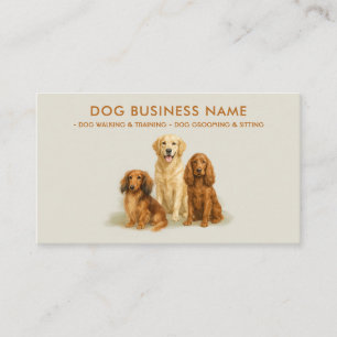 Watercolor Dog Grooming Walking Sitting Boarding  Business Card