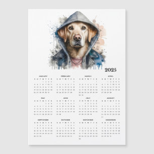Watercolor Dog in Hoodie Splash Art 2025 Calendar