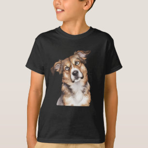 Watercolor Dog is Confused  Surprised Dog T-Shirt