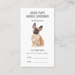 Watercolor Dog Mobile Pet Groomer QR Code Appointment Card