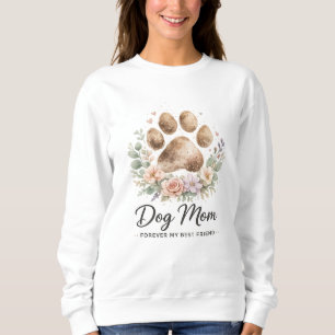 Watercolor Dog Mom Paw Print Sweatshirt for Proud 
