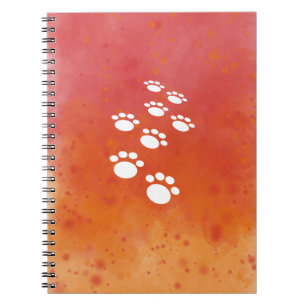 Watercolor Dog Paw Tracks Notebook