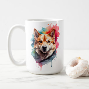Watercolor Dog Splatter Art Portrait Splash  Coffee Mug