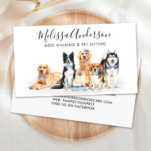 Watercolor Dogs Pet Sitter Dog Groomer Business Card