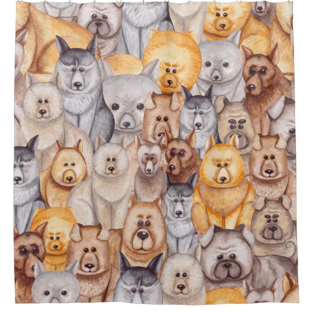 Watercolor Dogs: Whimsical Seamless Fun (Front)