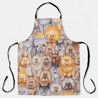 Watercolor Dogs: Whimsical Seamless Fun Apron