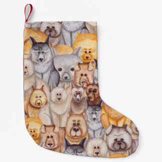 Watercolor Dogs: Whimsical Seamless Fun Small Christmas Stocking