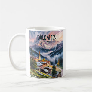 Watercolor Dolomites Italy Alps Mountains Custom  Coffee Mug