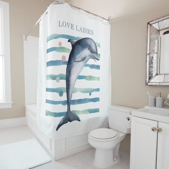WATERCOLOR DOLPHIN ART BEACH VACATION HOUSE (In Situ)