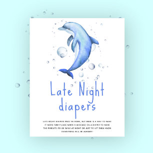 Watercolor dolphin - Late Night diapers Poster
