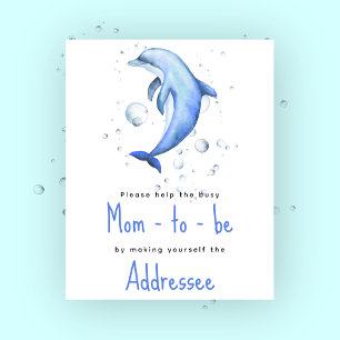 Watercolor dolphin - Mom to be addressee Poster