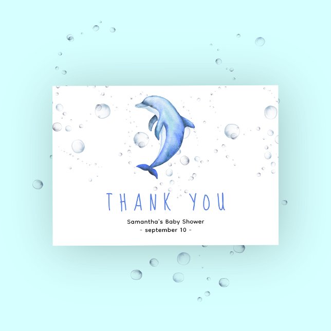 Watercolor dolphin - thank you baby shower (Creator Uploaded)