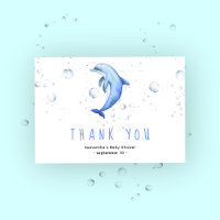 Watercolor dolphin - thank you baby shower
