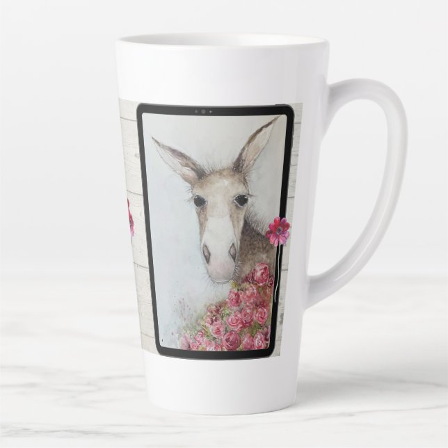 Watercolor Donkey Latte Cup (Right)