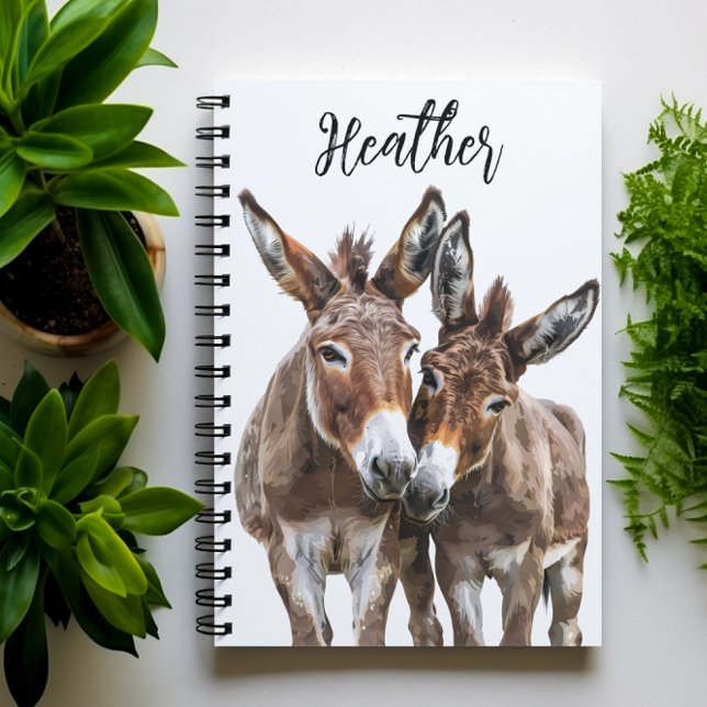 Watercolor Donkeys Personalized  Notebook (Creator Uploaded)