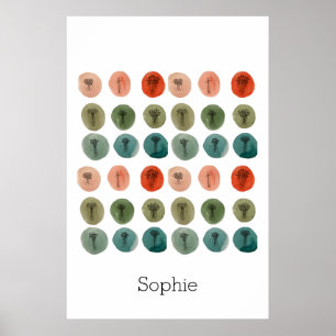 Watercolor Doodle Pattern Poster