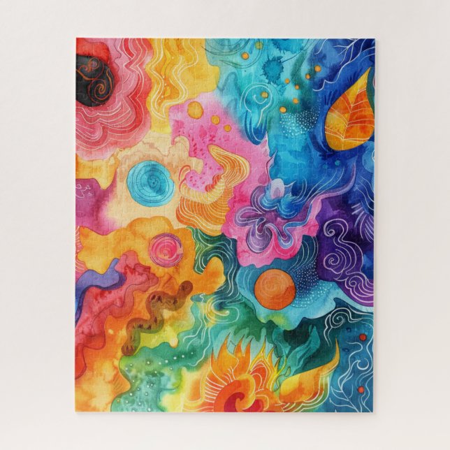 Watercolor Doodle Puzzle (Vertical)