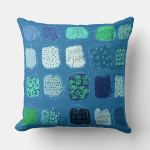 Watercolor Doodles Design Sampler Throw Pillow