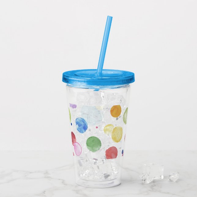Watercolor Dots 1 Acrylic Tumbler (Back Ice)