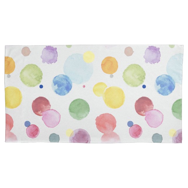 Watercolor Dots 1 Pillowcase (Front)
