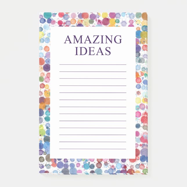Watercolor Dots Amazing Ideas Post-it Notes (Front)