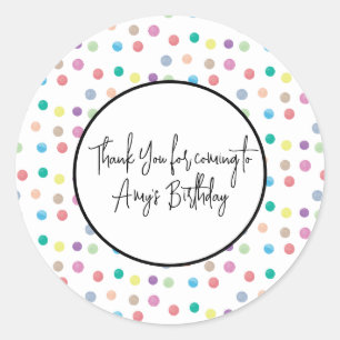Watercolor Dots Hand Painted Colourful Pattern   Classic Round Sticker