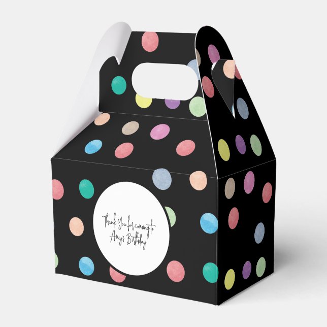 Watercolor Dots Hand Painted Colourful Pattern    Favor Box (Front Side)
