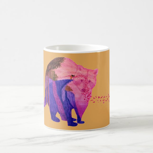 Watercolor Double Exposure Pocahontas Coffee Mug (Center)
