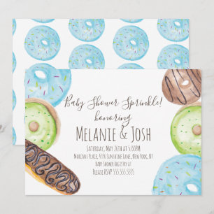 Watercolor Doughnut Baby Shower Sprinkle Sweet Invitation