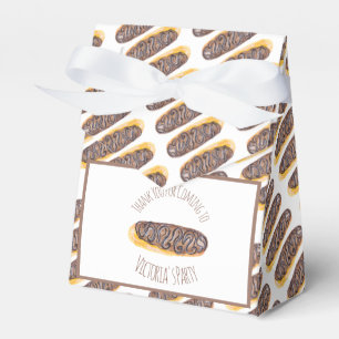 Watercolor Doughnut Chocolate  Hand Drawn  Eclair  Favor Box