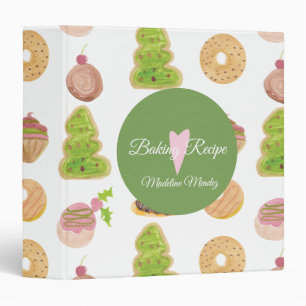 Watercolor Doughnuts Christmas Recipe  Binder
