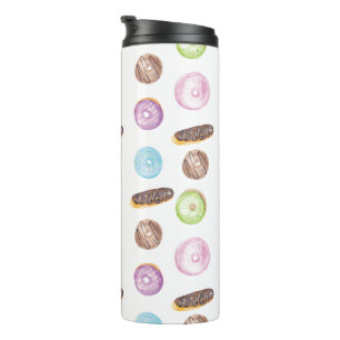 Watercolor Doughnuts Hand Painted Whimiscal Patter Thermal Tumbler