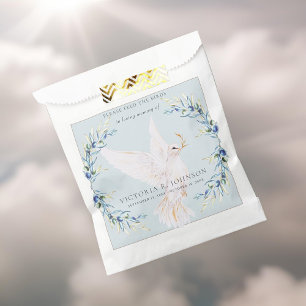 Watercolor Dove Bird Seed Packet Funeral Memorial Favour Bag