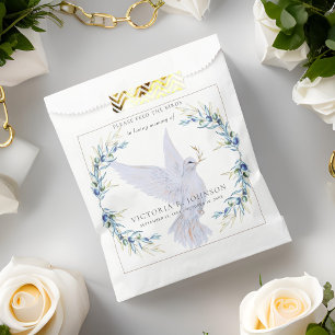 Watercolor Dove Bird Seed Packet Funeral Memorial Favour Bag