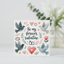 Watercolor Doves and Heart Design – Be My Forever 