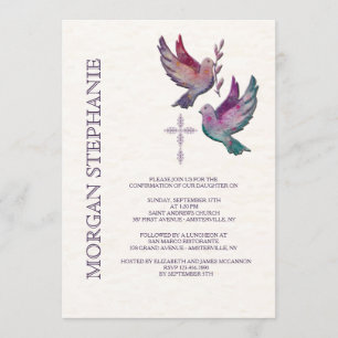 Watercolor Doves Invitation religieuse