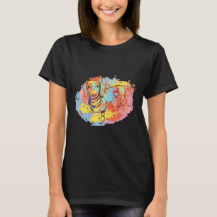 Watercolor Doxie  Wiener Puppy Christmas Weenie Do T-Shirt