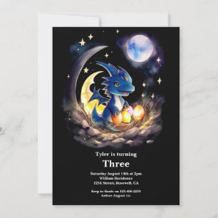 Watercolor Dragon Invitation Anniversaire