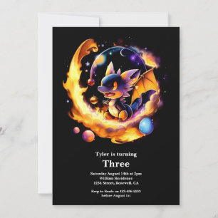 Watercolor Dragon Invitation Anniversaire