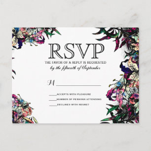 Watercolor Dragon Lilies RSVP Postcards