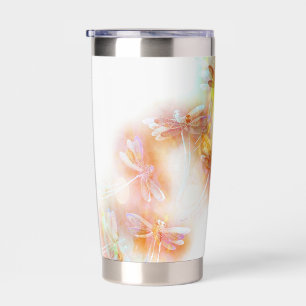 Watercolor dragonflies personalized insulated tumbler